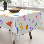 Fun colorful abstract organic shape art pattern Tablecloth Gallery Image 3