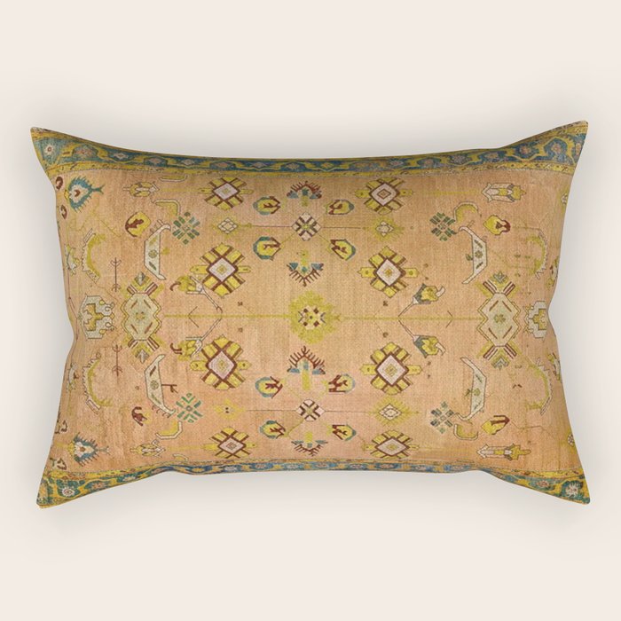 Persian Heritage Rug Design in Warm Earth Tones Rectangular Pillow Gallery Image 2