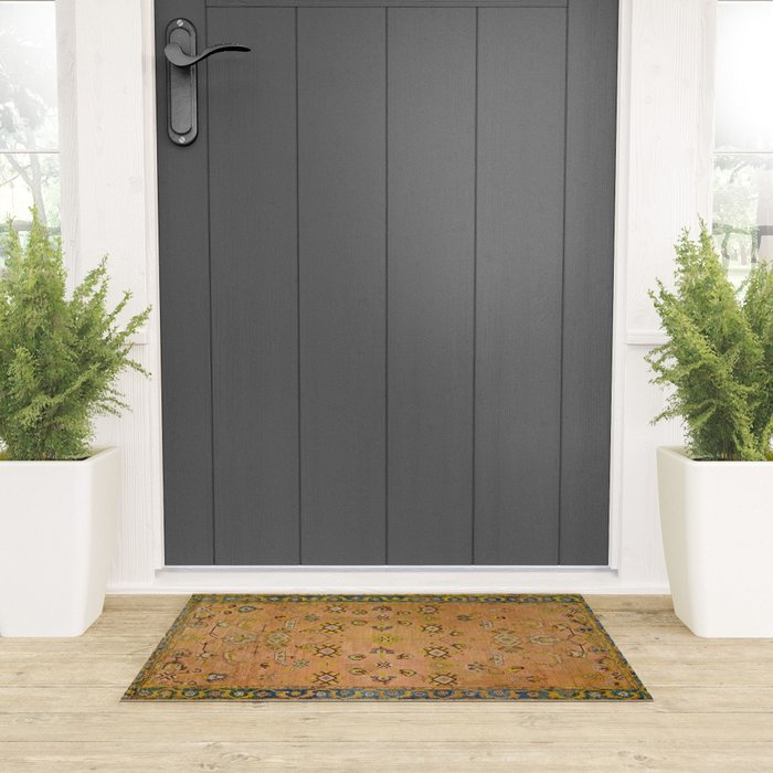 Persian Heritage Rug Design in Warm Earth Tones Welcome Mat Gallery Image 3