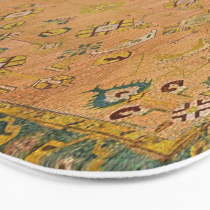 Persian Heritage Rug Design in Warm Earth Tones Bath Mat Gallery Image 3