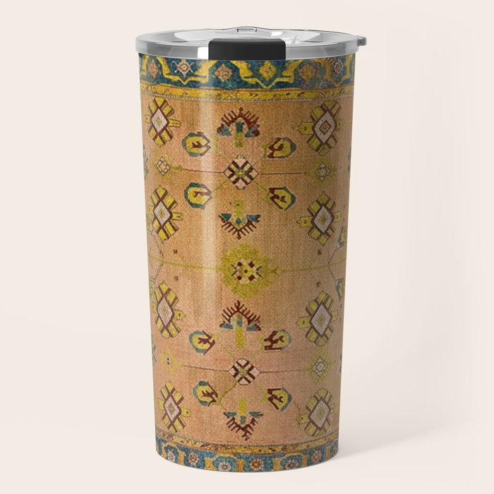 Persian Heritage Rug Design in Warm Earth Tones Travel Mug Gallery Image 1
