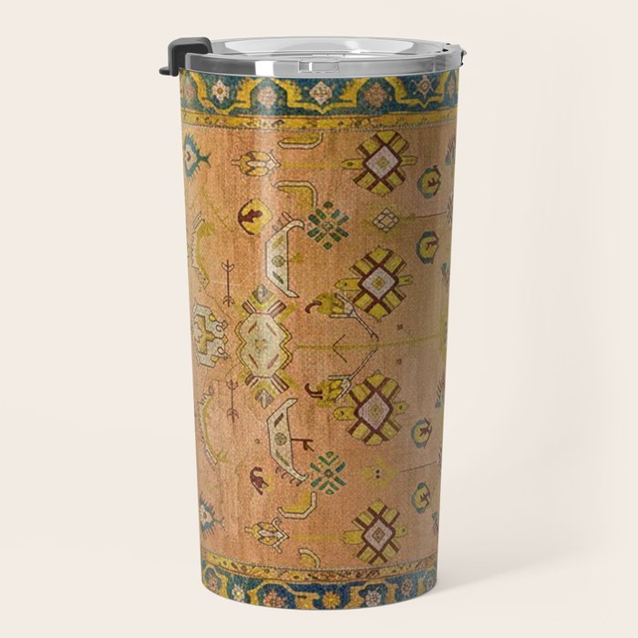 Persian Heritage Rug Design in Warm Earth Tones Travel Mug Gallery Image 3