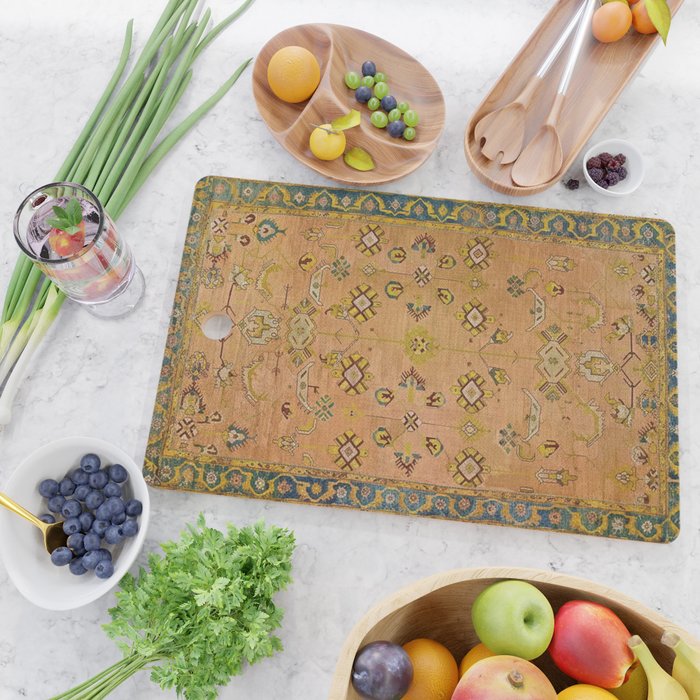 Persian Heritage Rug Design in Warm Earth Tones Cutting Board Gallery Image 2