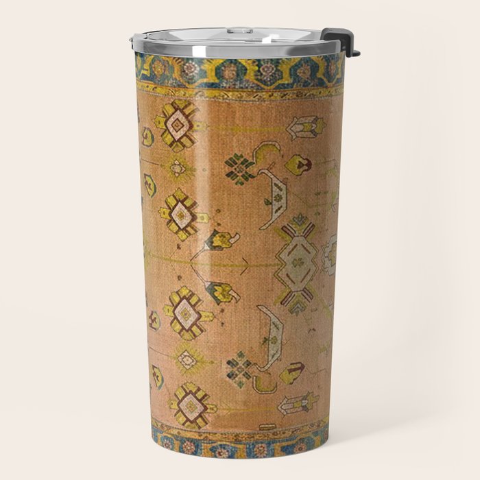 Persian Heritage Rug Design in Warm Earth Tones Travel Mug Gallery Image 2