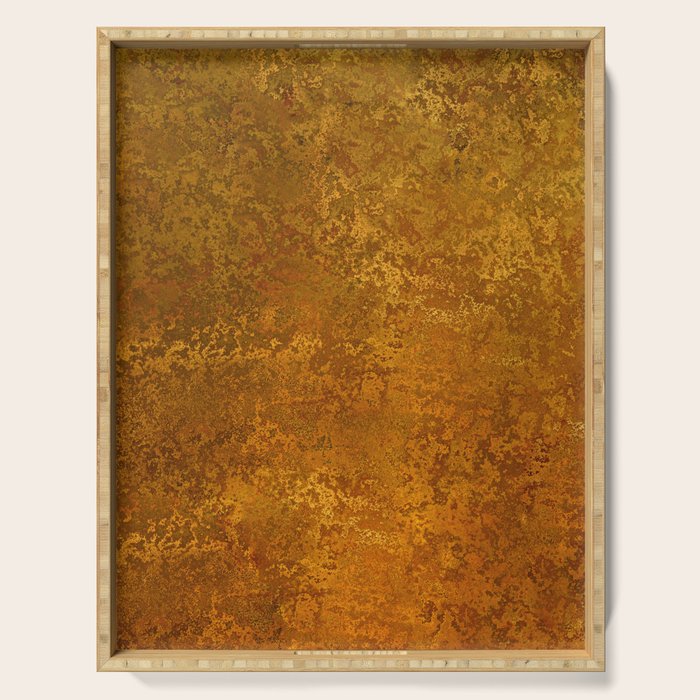 Vintage Gold Rust, Minimal Art Serving Tray Gallery Image 1