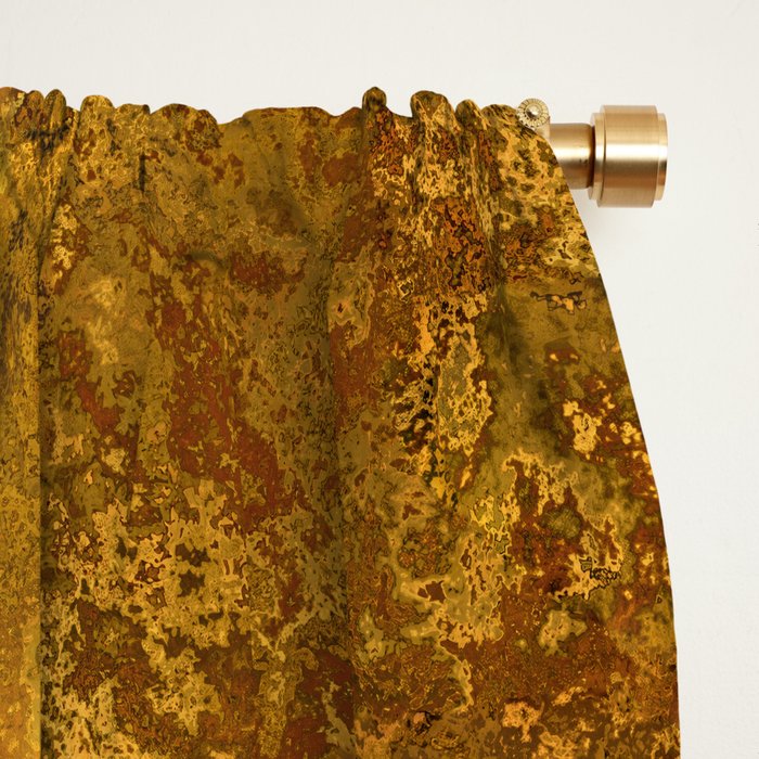 Vintage Gold Rust, Minimal Art Window Curtain Gallery Image 2