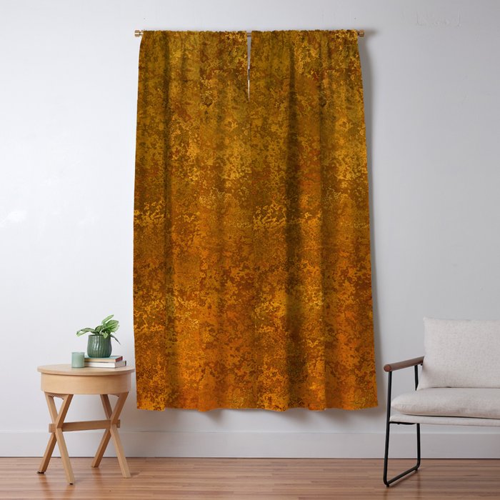 Vintage Gold Rust, Minimal Art Window Curtain Gallery Image 1