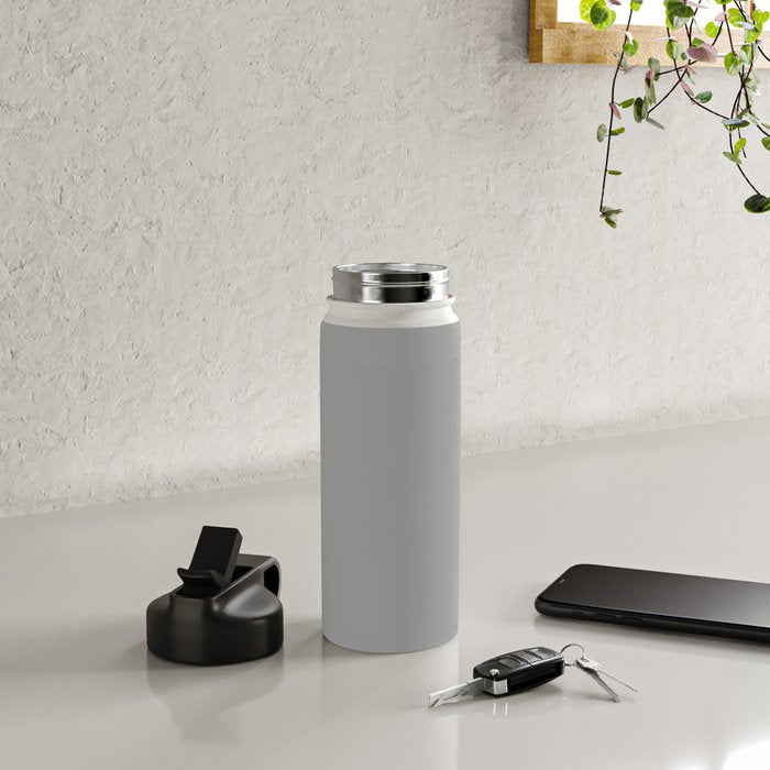 Smoke Grey Solid Color Water Bottle Gallery Image 4