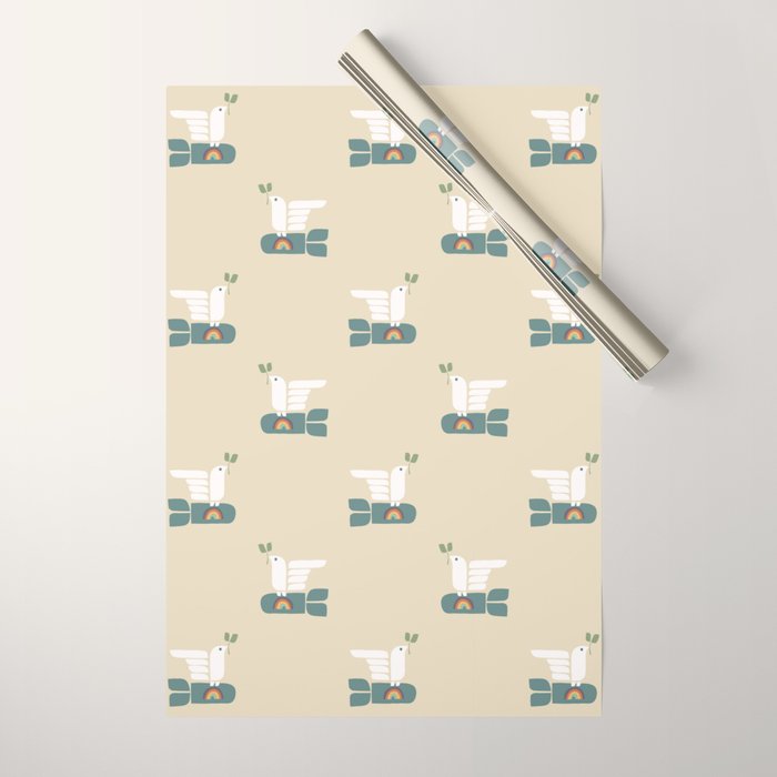 Peace dove and rainbow bomb Wrapping Paper Gallery Image 1