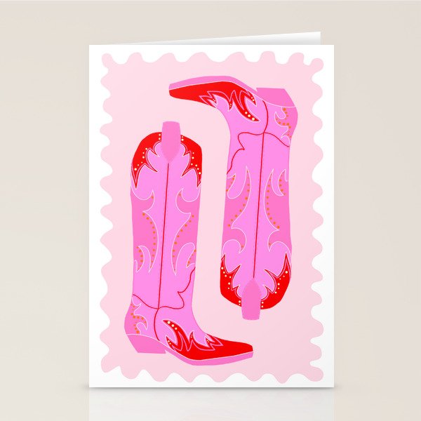 Pink Cowboy Boots Stationery Card Gallery Image 2
