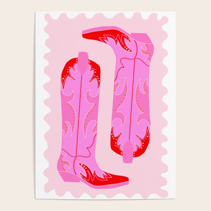 Pink Cowboy Boots Poster Gallery Image 1