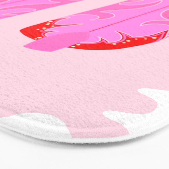 Pink Cowboy Boots Bath Mat Gallery Image 3