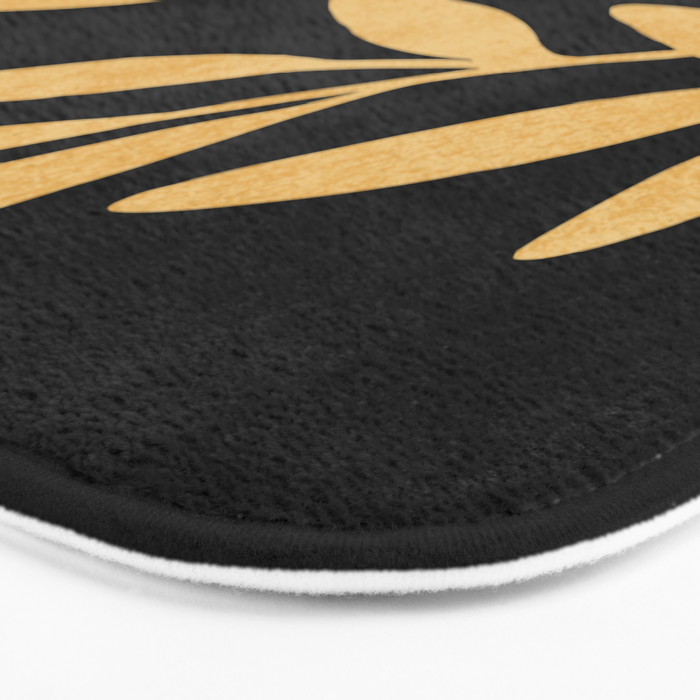 Leaves - Gold Black Bath Mat Gallery Image 3
