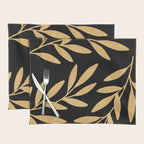 Leaves - Gold Black Placemat Gallery Image 1