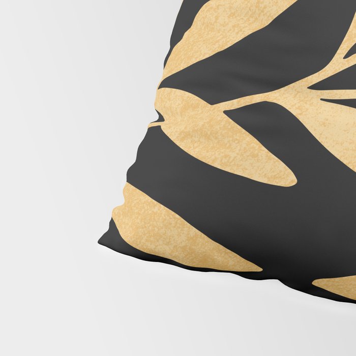 Leaves - Gold Black Pillow Sham Gallery Image 4