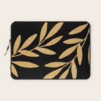 Leaves - Gold Black Laptop Sleeve Gallery Image 1