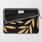 Leaves - Gold Black Laptop Sleeve Gallery Image 2