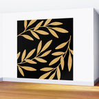 Leaves - Gold Black Wall Mural Gallery Image 2