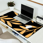 Leaves - Gold Black Desk Mat Gallery Image 2