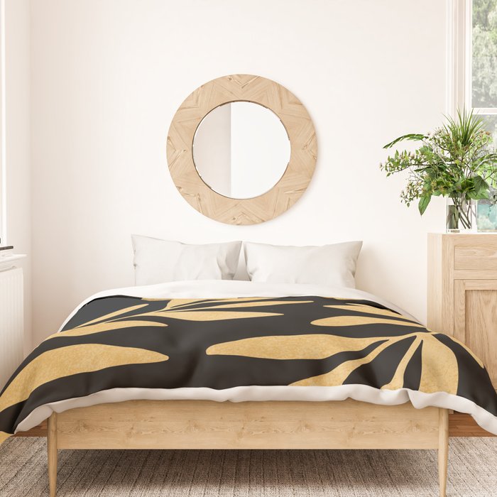 Leaves - Gold Black Duvet Cover Gallery Image 3
