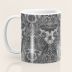 Gothic Halloween Damask - grayscale  Coffee Mug Gallery Image 3