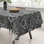 Gothic Halloween Damask - grayscale  Tablecloth Gallery Image 3