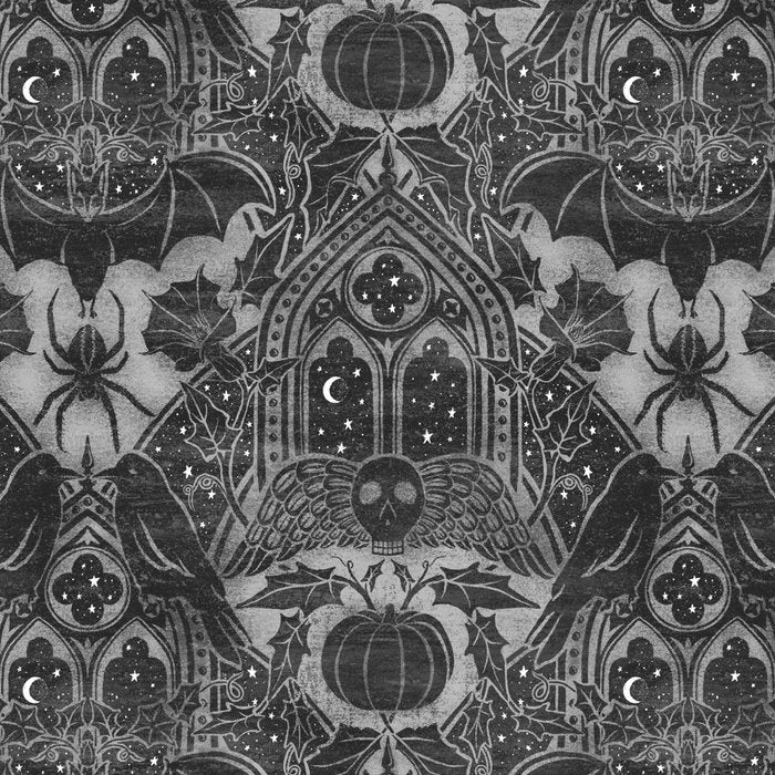 Gothic Halloween Damask - grayscale  Coffee Mug Gallery Image 2