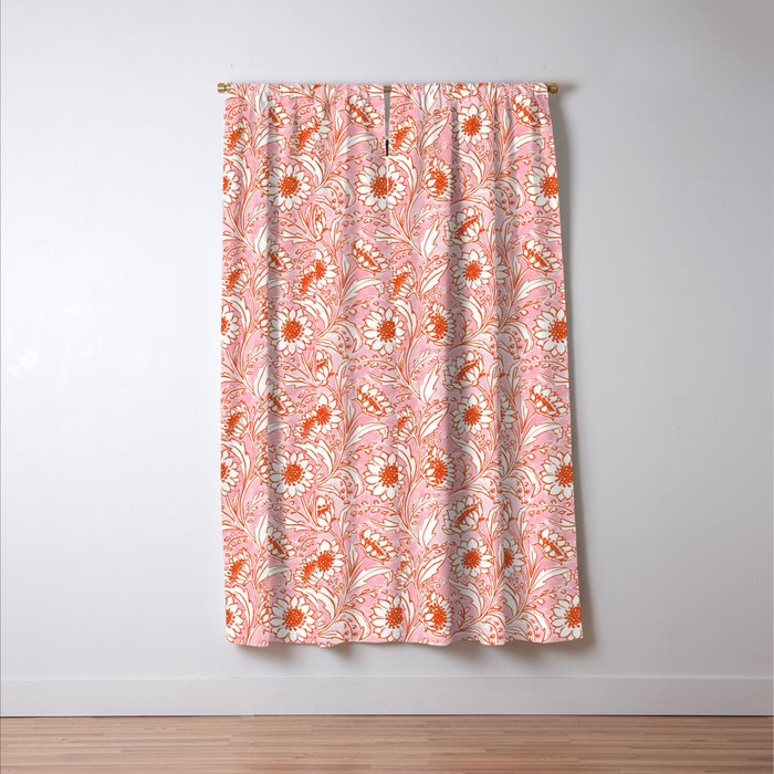 Sunflowers - pink and orange  Window Curtain Gallery Image 3