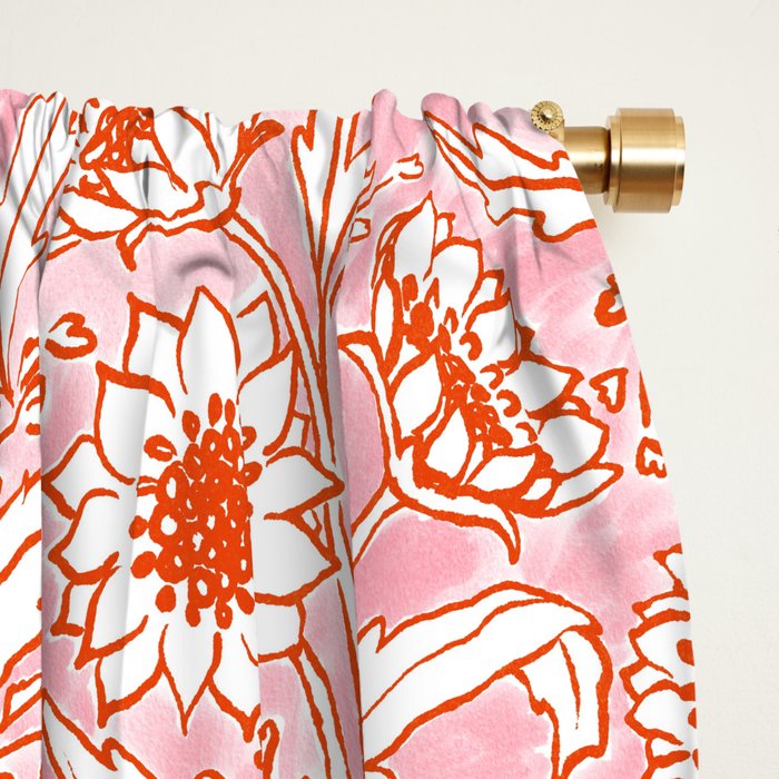 Sunflowers - pink and orange  Window Curtain Gallery Image 2