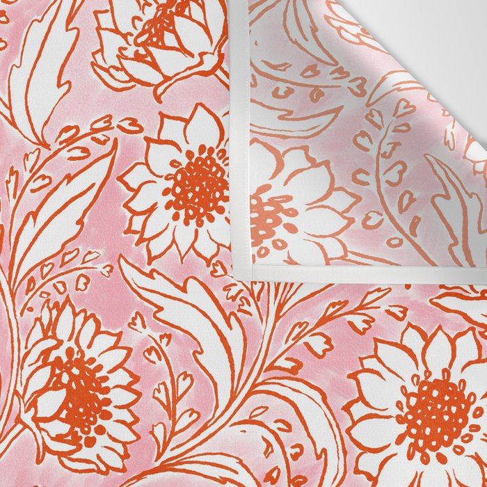 Sunflowers - pink and orange  Wall Tapestry Gallery Image 3