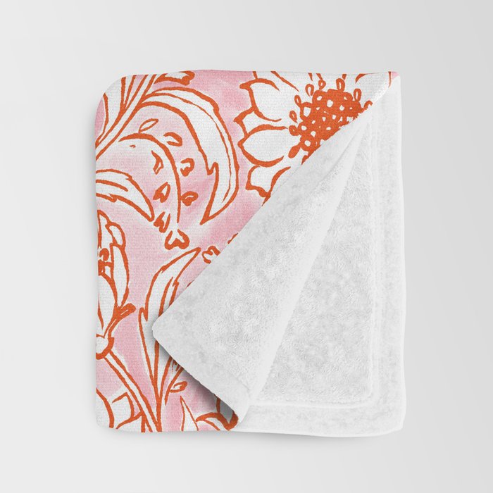 Sunflowers - pink and orange  Throw Blanket Gallery Image 3