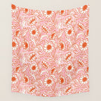 Sunflowers - pink and orange  Wall Tapestry Gallery Image 4