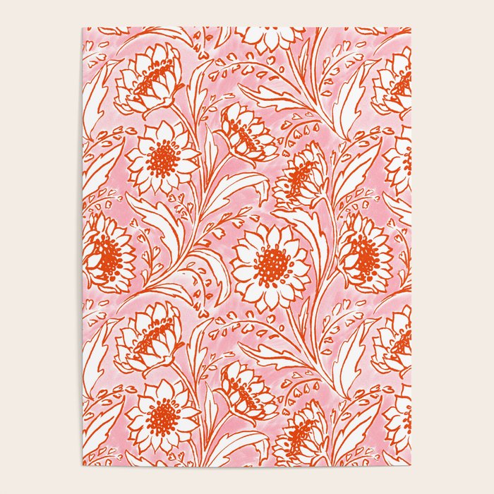 Sunflowers - pink and orange  Poster Gallery Image 4