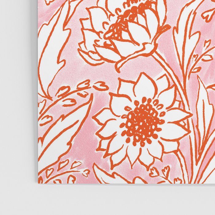 Sunflowers - pink and orange  Poster Gallery Image 3