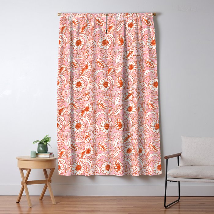 Sunflowers - pink and orange  Window Curtain Gallery Image 5