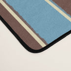 Eclectic Watercolor Paper Stripes Vertical Pattern Blue Brown Cream Desk Mat Gallery Image 4