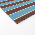 Eclectic Watercolor Paper Stripes Vertical Pattern Blue Brown Cream Welcome Mat Gallery Image 2