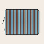 Eclectic Watercolor Paper Stripes Vertical Pattern Blue Brown Cream Laptop Sleeve Gallery Image 1