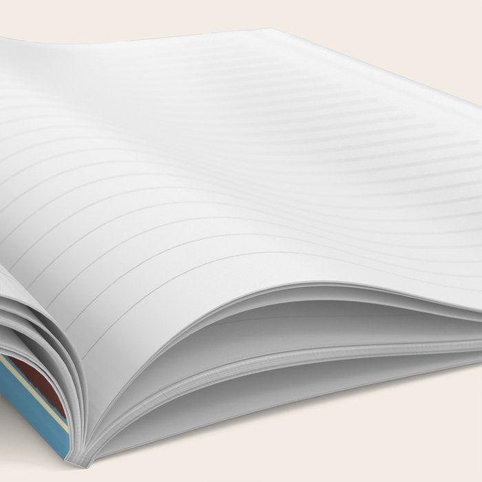 Eclectic Watercolor Paper Stripes Vertical Pattern Blue Brown Cream Notebook Gallery Image 2
