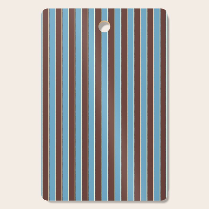 Eclectic Watercolor Paper Stripes Vertical Pattern Blue Brown Cream Cutting Board Gallery Image 1