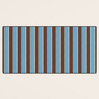 Eclectic Watercolor Paper Stripes Vertical Pattern Blue Brown Cream Desk Mat Gallery Image 3