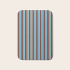 Eclectic Watercolor Paper Stripes Vertical Pattern Blue Brown Cream Bath Mat Gallery Image 1