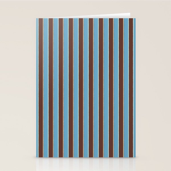 Eclectic Watercolor Paper Stripes Vertical Pattern Blue Brown Cream Stationery Card Gallery Image 2