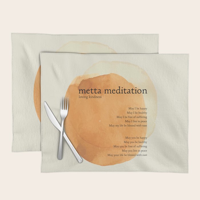 Metta Meditation Orange Loving Kindness Placemat Gallery Image 1