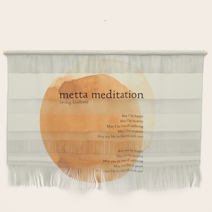 Metta Meditation Orange Loving Kindness Wall Hanging Gallery Image 1