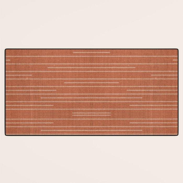 Geometric Art, Colorful Stripes, Terracotta Desk Mat Gallery Image 3