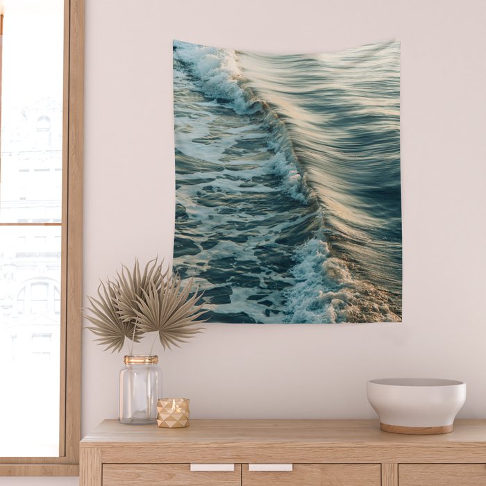 Modern Coastal Photograph - Seascape #1 Wall Tapestry Gallery Image 2