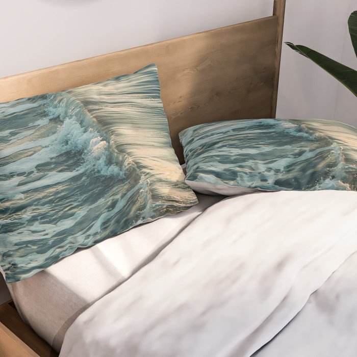 Modern Coastal Photograph - Seascape #1 Pillow Sham Gallery Image 2