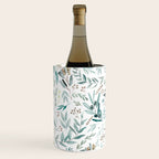 Botanical Eucalyptus Leaves Pattern Wine Chiller Gallery Image 1