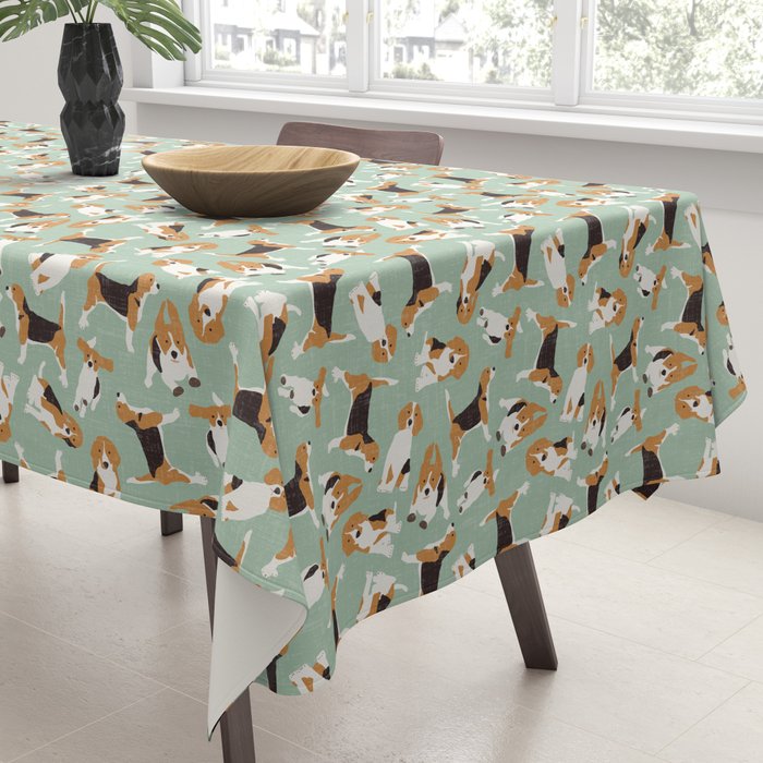 beagle scatter mint Tablecloth Gallery Image 3